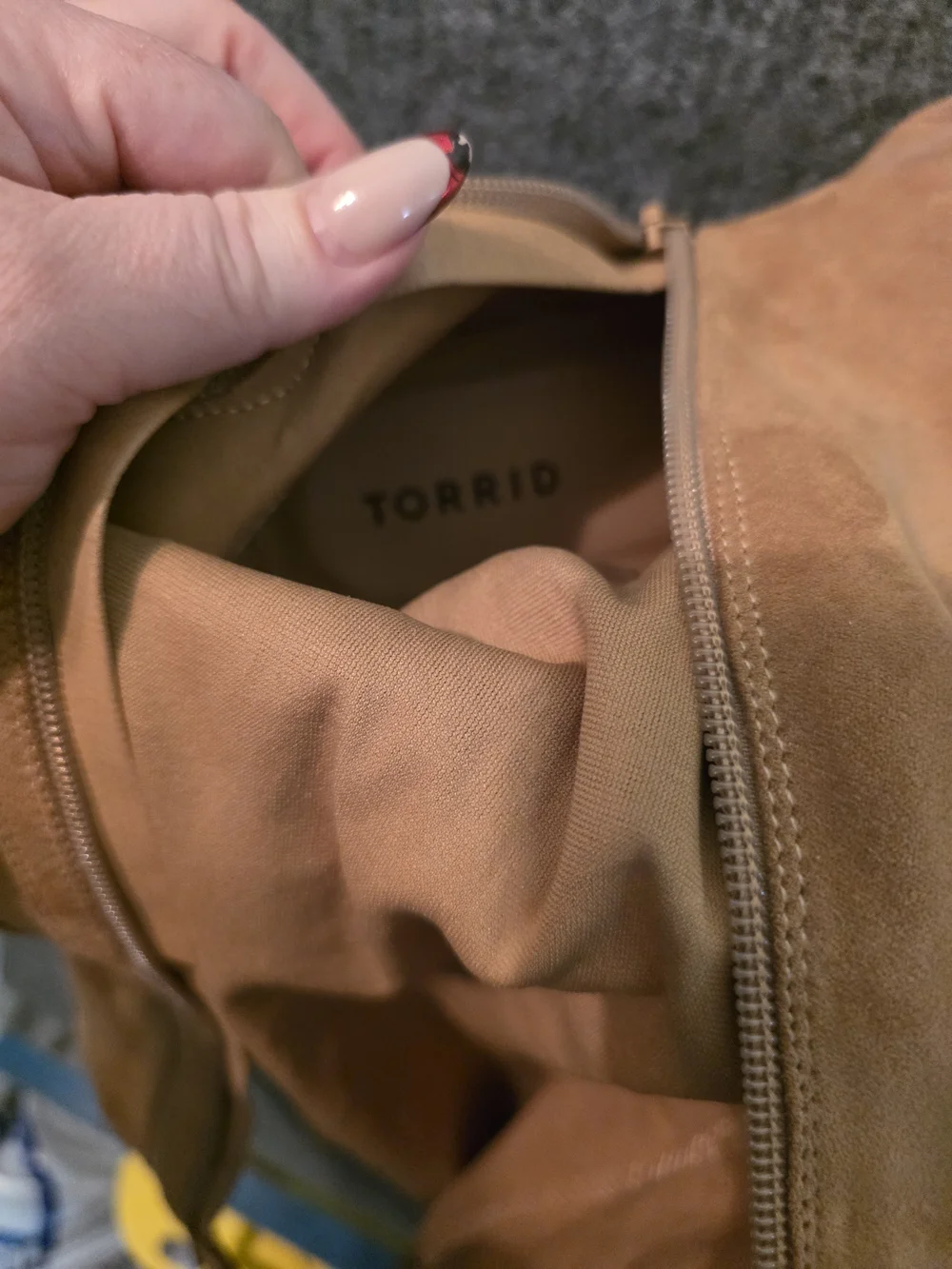 Torrid Tan Faux Suede Over The Knee Boots Women’s 9.5 WW Wide Calf
